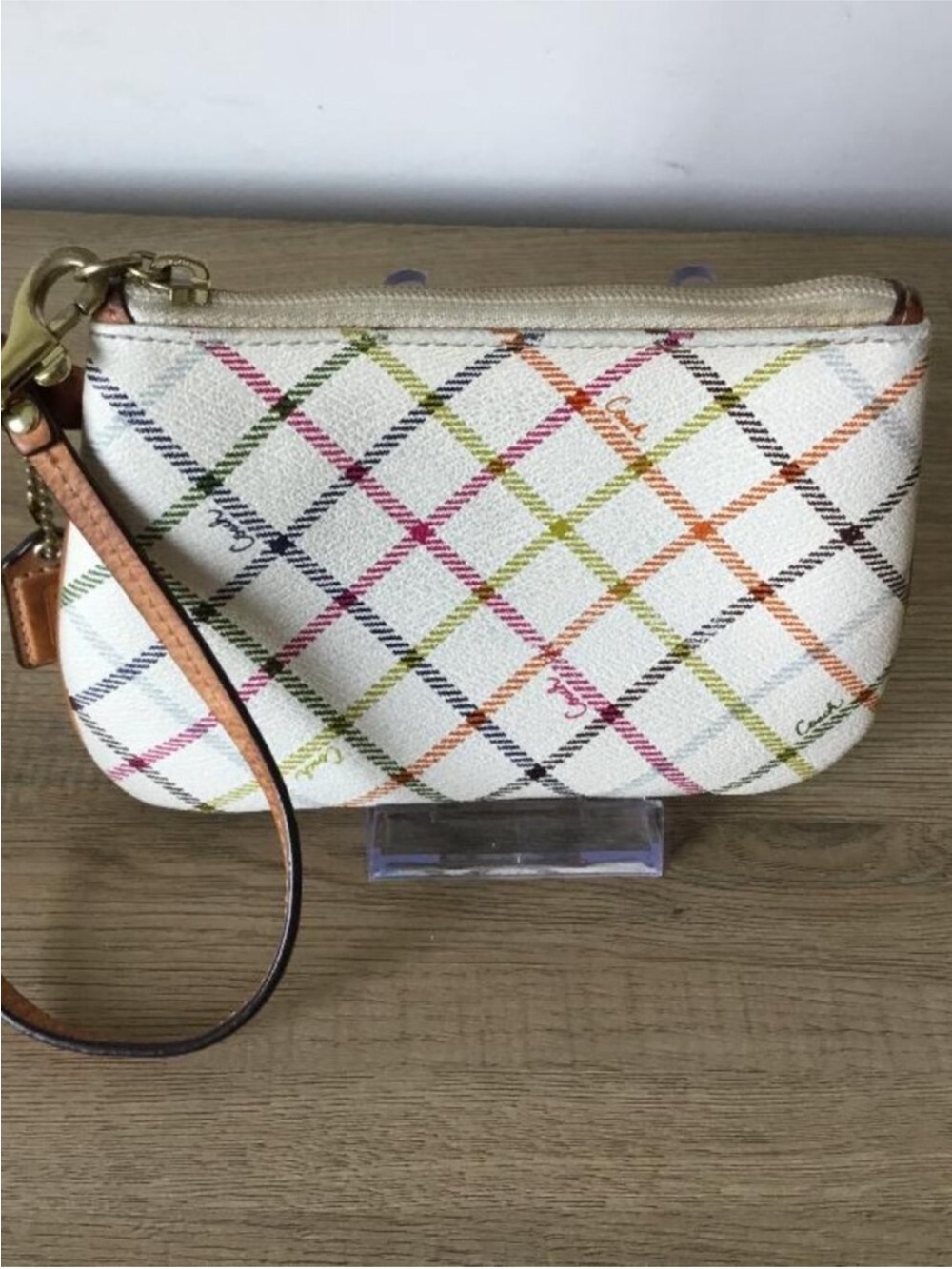 Vintage Coach Peyton Tattersall Plaid Wristlet